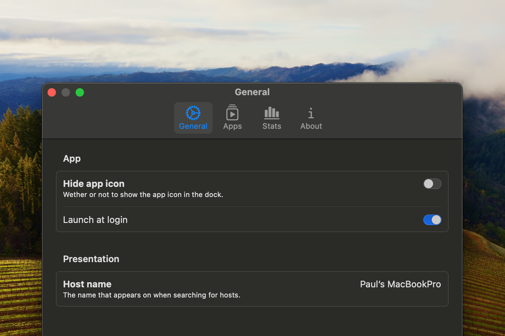 OS Style settings view