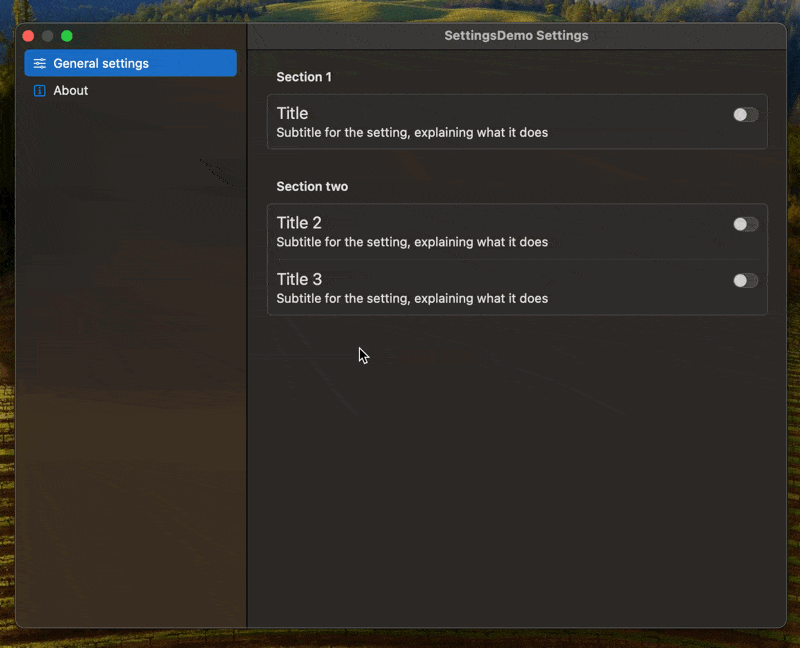 MacOS Settings Endresult